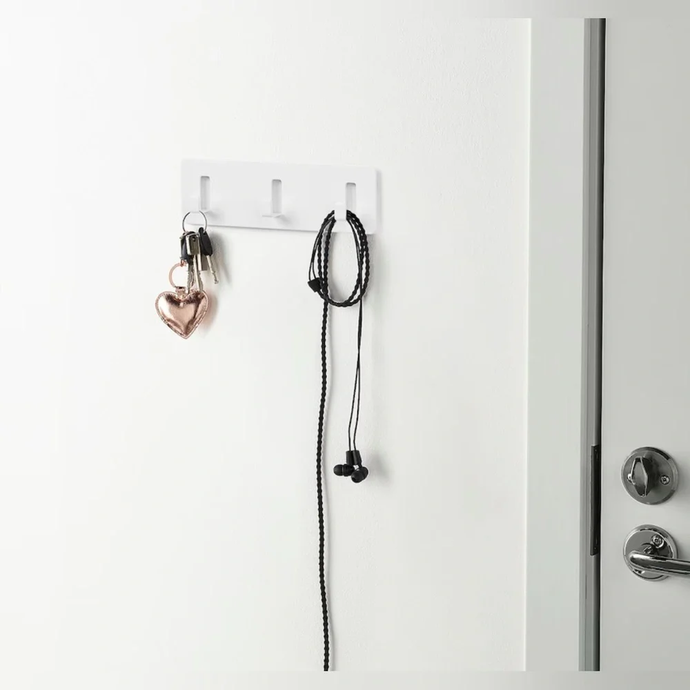 IKEA GALTBOX Wall Rack with 3 hooks, self-adhesive/white